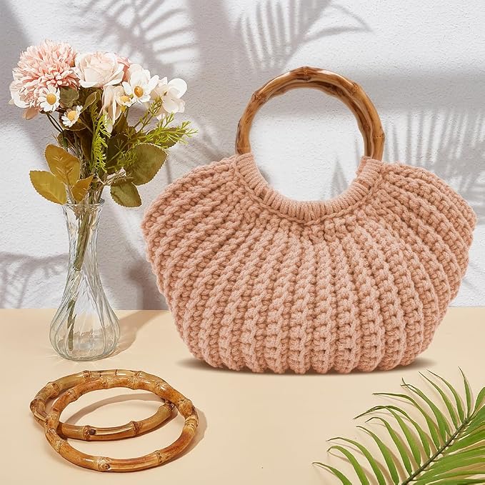 ACRNIGHEET Crochet Bag Kit for Adults Khaki Handbag Kit for Beginners Tote Bag Set with Step-by-Step Instructions and Video Guidance
