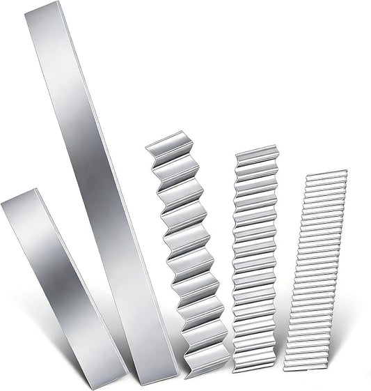 Polymer Clay Cutters - Premium Stainless Steel Clay Cutting Tools Set with 2 Straight Tissue Blades for Polymer Clay, 3 Curved Wave Blades, Professional Clay Slicing Tool Kit -Protect Fingers