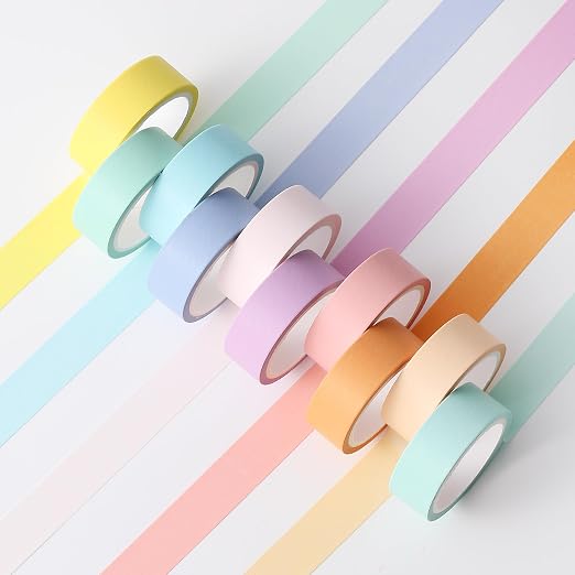 Mr. Pen- Washi Tape Set, 10 Rolls, 5.5 Yards/Roll, Washi Tape for Scrapbook | Arts, Crafts, Journals and Planners, Pastel Harmony