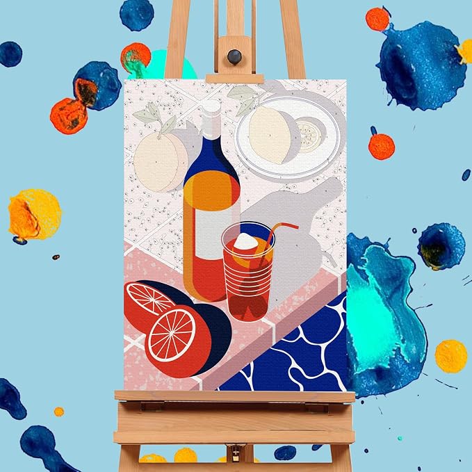 Offito 6 Pack Paint by Numbers Kit for Adults, Party, 10x14 Inch | Acrylic Number Painting Set, DIY Canvas Art Craft Kit, Beginner Friendly, Home Wall Decor, Stress Relief Relaxing Hobby Gift