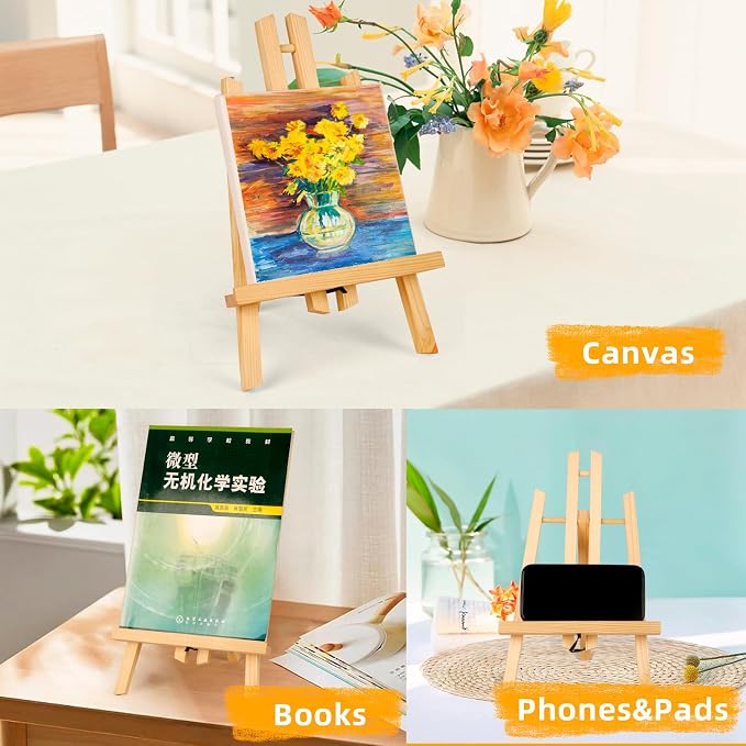 10 Pack 11.8" Wooden Easel, Easel Stand for Painting
