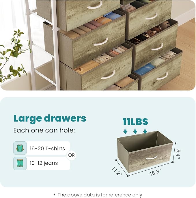 OLIXIS 8 Drawer Storage Dresser for Bedroom, Closet Organizers Units