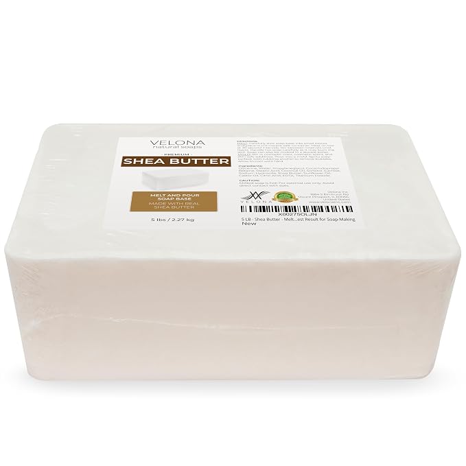 velona 5 lb - Shea Butter Soap Base, Melt & Pour, SLS/SLES Free