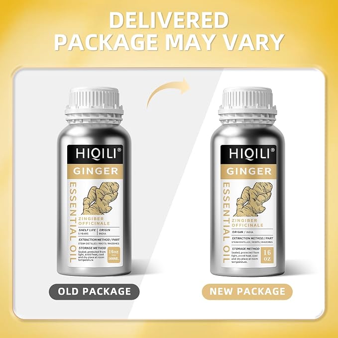 HIQILI Ginger Oil for Hair, Massage & Skin