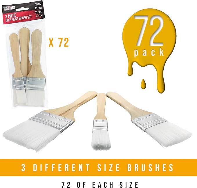 U.S. Art Supply 3 Pack of Variety Size (Set of 72 Packs of 3) = 216 Total