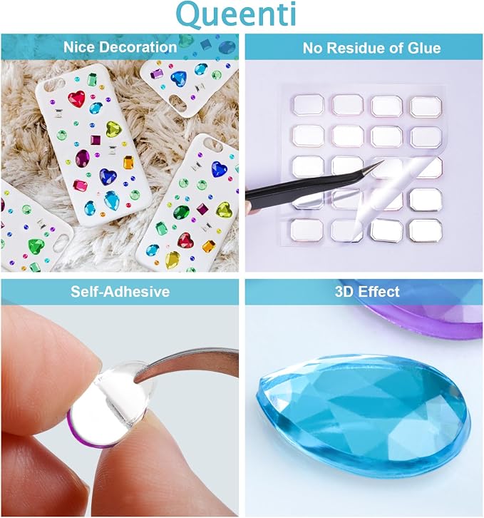 2102 Pcs Gems Stickers, Self Adhesive Gems, Bling Rhinestones