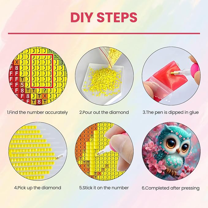 Amaieuin Owl Diamond Painting for Adults,Owl Diamond Art Painting for Adults,5D Diamond Painting for Home Decor and Gifts 12x16in
