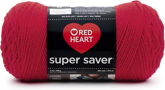 RED HEART Super Saver Yarn, Hot Red