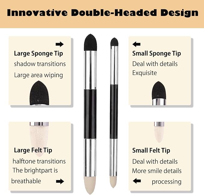Haojiaho Blending Stump, 9pcs Blending Stumps, Blending Sponge Pens and Sandpaper Pencil Sharpener, Washable & Reusable, Tortillions Paper Art Blenders for Student Artist Charcoal Sketch Drawing