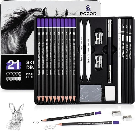 Sketch Pencils Sketching Pencils for Drawing Pencils for Artists Adult, 21 Art Graphite Pencil 8B to 4H