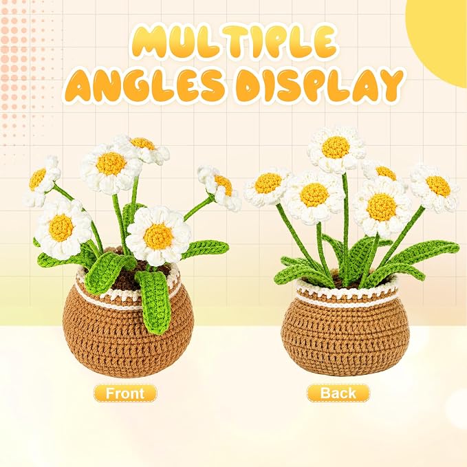 Crochet Kit for Beginners, Crochet Plant Kit,Knitting Kit(Little Daisy)