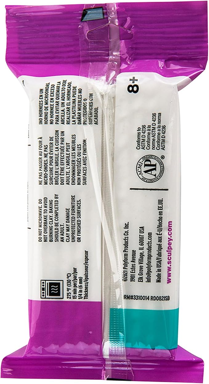 Sculpey III Oven Bake Clay - White Polymer Clay for Modeling - 1 lb Bar | Non-toxic sculpting clay remains soft until oven baked, perfect for DIY jewelry, figurines, and mixed media art projects