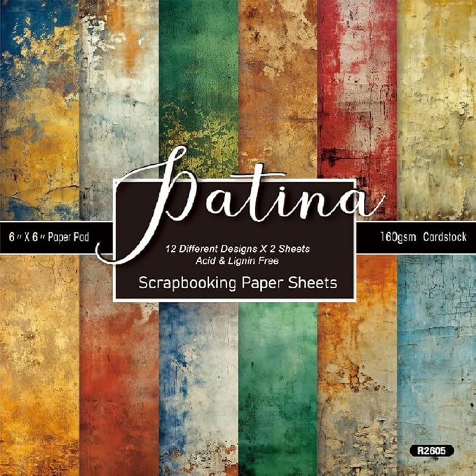 Scrapbook Paper,24 Sheets 6×6 Inch Vintage Aesthetic Style Scrapbook Supplies,Single-Sided Origami Background Cardstock Decorative Paper Supplies for DIY Crafts, Card Making, Art Journaling