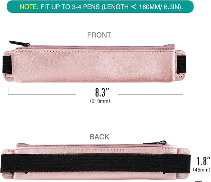 MoKo Elastic Pen Holder for Notebook, 2 Pack PU Leather Pouches