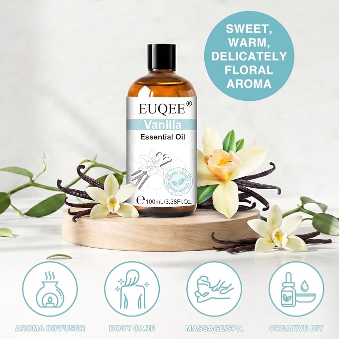 EUQEE Vanilla Essential Oil for Skin Care 118 ml/4Fl.Oz