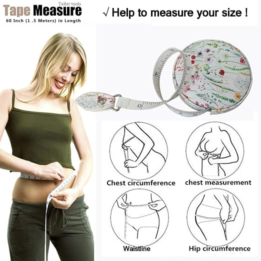 Tape Measure for Body Measuring Fabric Sewing Tailor Ruler Flexible Soft Pocket Small Mini Body Measurement Cloth Measuring Tape 60 Inch Premium Leather Retractable Tape Measure