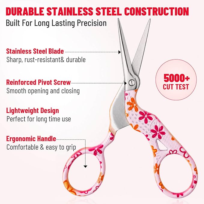 Embroidery Crafting Scissors, 3.7 Inches, 2 Pieces