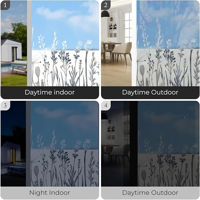 ADD.HERES Stained Glass Window Film, Window Film Decorative, 17.5 x 78.7 in