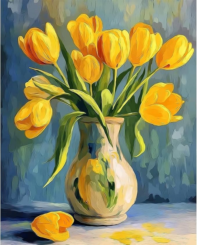 Dorwendis Flowers Diamond Art Kits for Adults,Tulips Diamond Art 12x16 inch