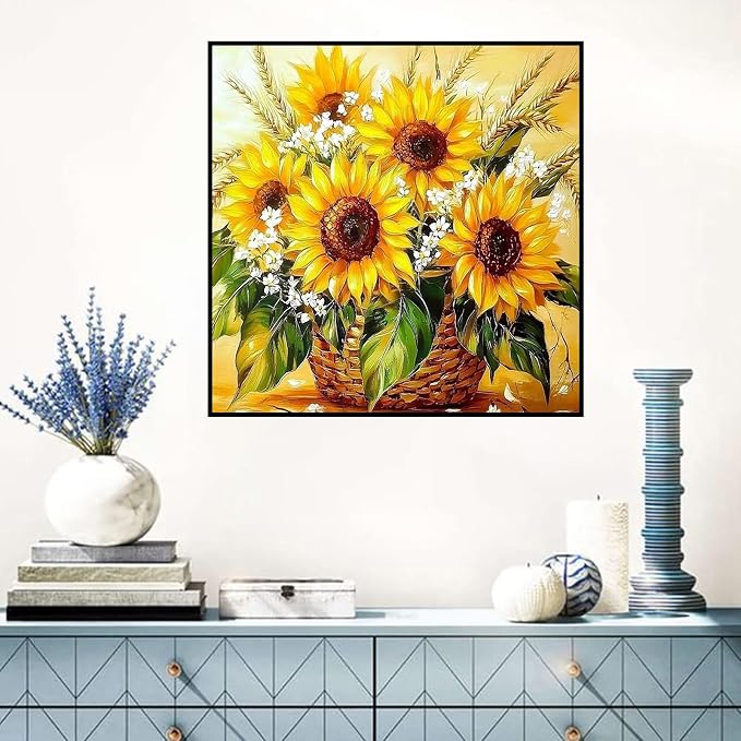 Benjenes Sunflower Diamond Art Kits for Adults, Diamond Painting Kits