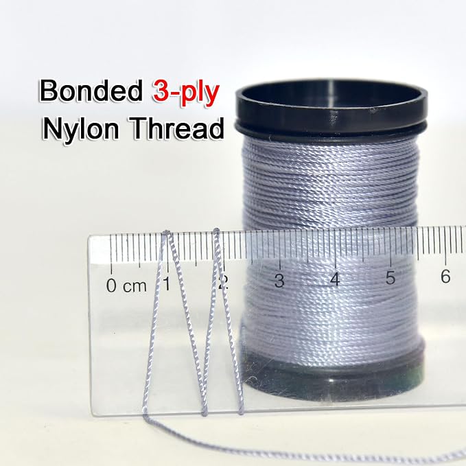 30 Yards Heavy Duty Extra Strong Upholstery Nylon Sewing Thread for Machine, Home, Hand, Craft, and Denim Leather，Color：Grey