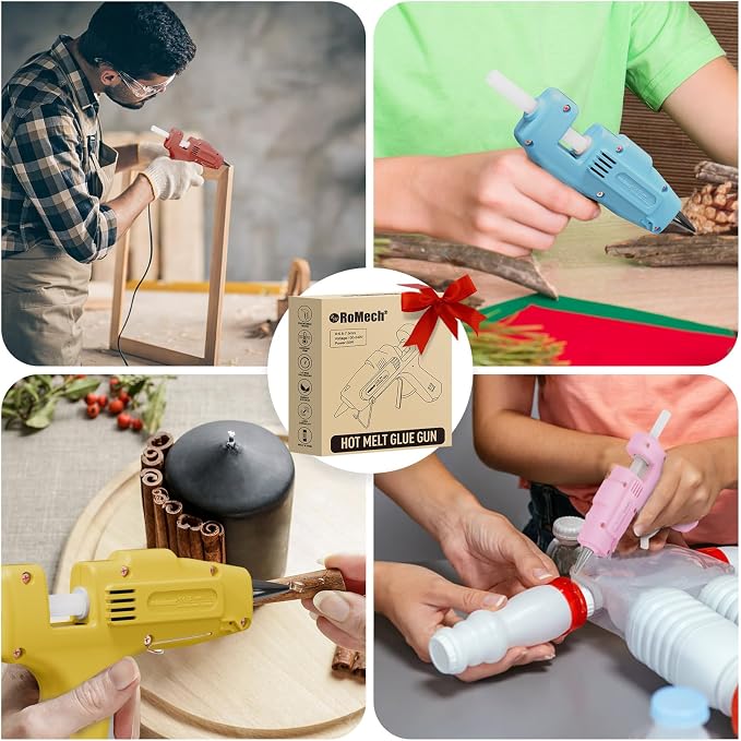 ROMECH 20W Mini Hot Glue Gun Kit, 30 Glue Sticks Set for DIY Crafts, Repair
