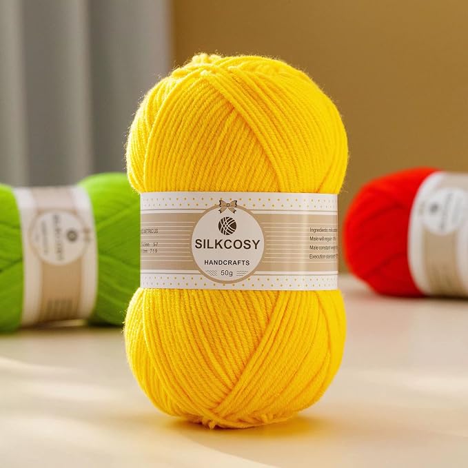 2 Pcs Crochet Yarn, Feels Soft 280 Yards Assorted Colors 4ply Acrylic Yarn for Crochet & Hand Knitting - Skin Color