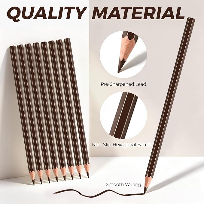 30 PCS Brown Colored Pencils, Pre-sharpened Professional Wooden Art Pencils Set for Artists Painting | Premium Drawing Sketching Supplies