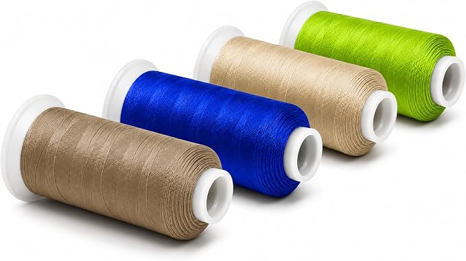 Mandala Crafts Beige Assorted Tex 90 Upholstery Polyester Heavy Duty Thread | 1500x4 Yds T90 UV Resistant Strong Thread for Leather Sewing, Marine, Drapery, Jeans, Hair Weaving & Extension, Outdoor
