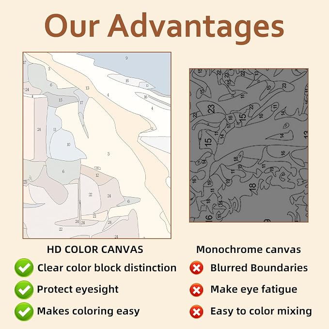 Reivworl Animal Paint by Numbers Kit for Adults Beginner 16×20 inch