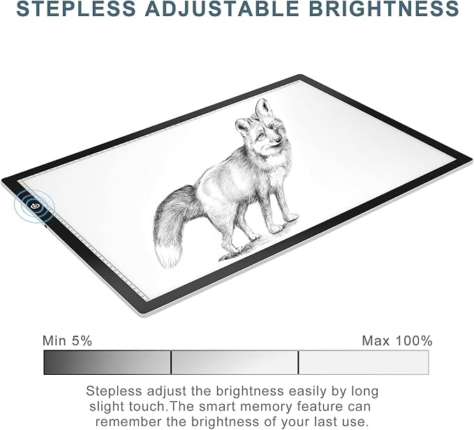 LitEnergy A2 LED Copy Board Light Tracing Box, Ultra-Thin Adjustable Artcraft LED Trace Light Pad for Tattoo Drawing, Streaming, Sketching, Animation, Stenciling