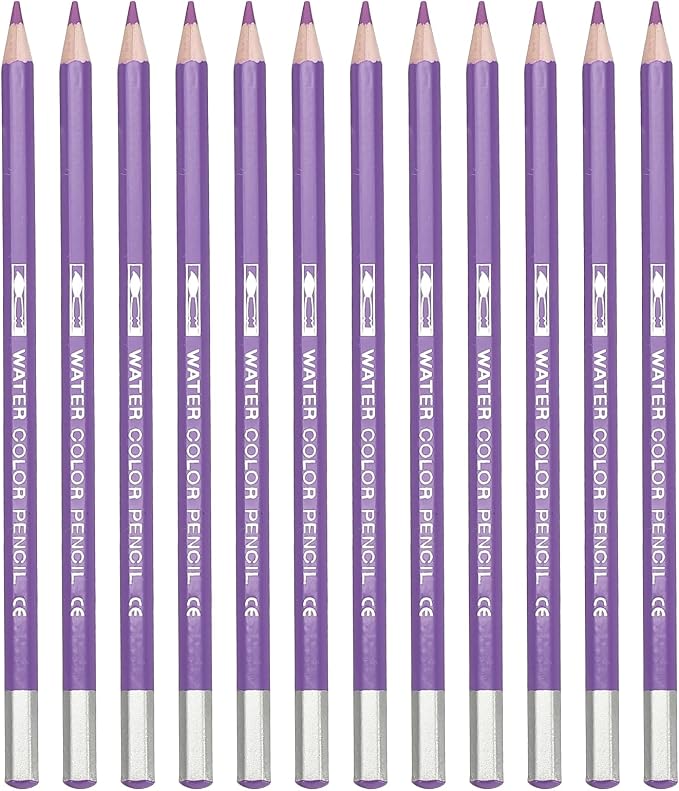 PATIKIL Watercolor Pencil, 12Pcs Water Soluble Pencils for Blending, Coloring, Sketch Drawing, Painting, Light Purple