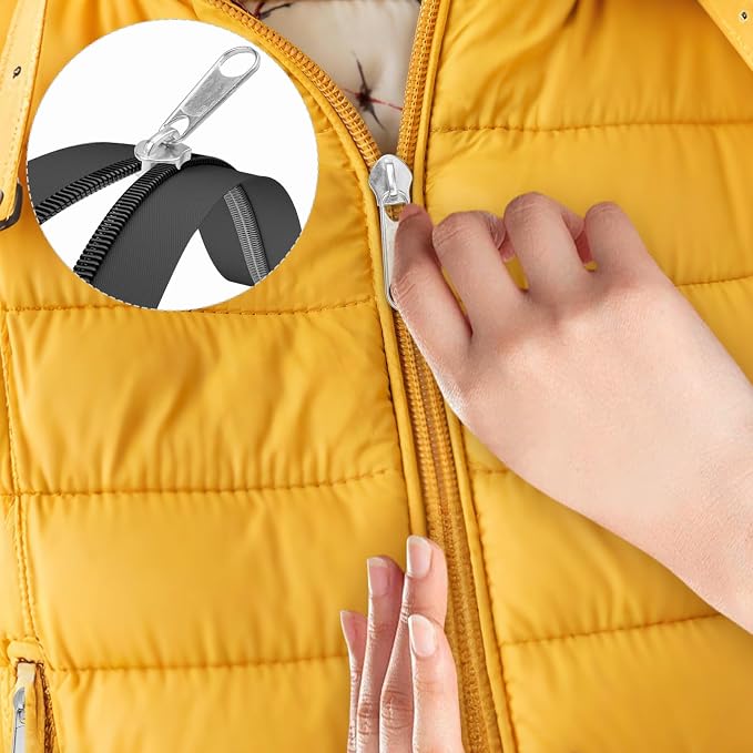 DOITEM 20Pcs Silver Zipper Repair Kit Zippers Replacement 5# Zipper Pull Rescue Kit for Clothing Jackets Purses Luggage Backpacks