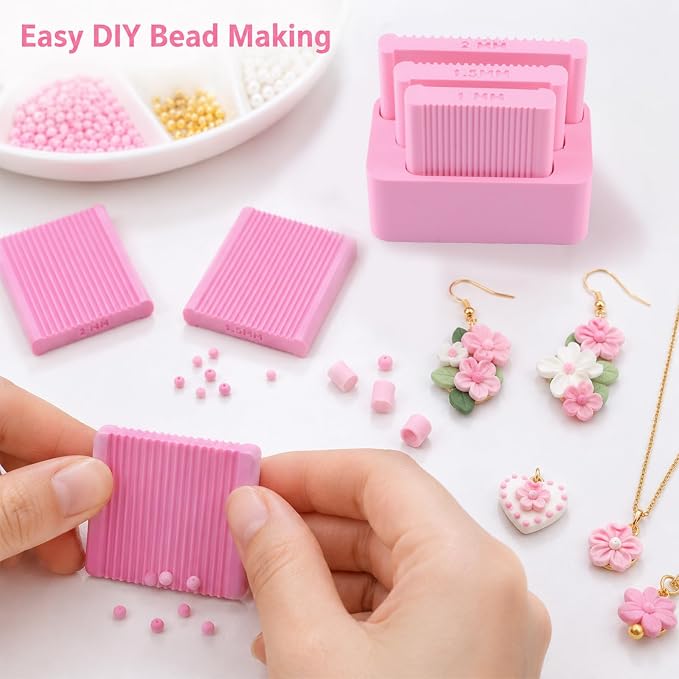 Mini Polymer Clay Bead Maker（1&1.5&2mm）, Clay Beads Roller Bead Shaping Tool Clay Molds for Jewelry Making DIY Bracelet Necklace Craft