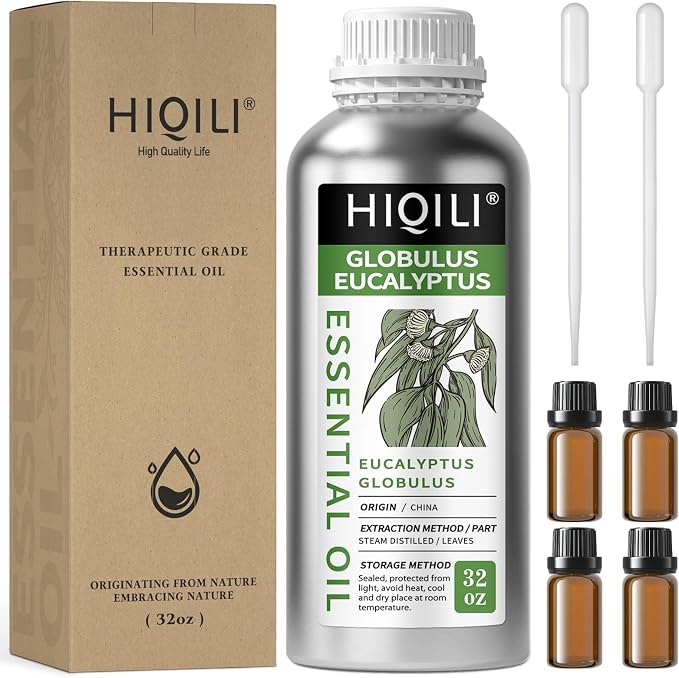 HIQILI Eucalyptus Essential Oil for Spray, Diffuser & Skin