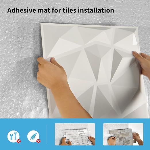 Art3d Double-Sided Tape Sheet, Adhesive Tile Setting Mat, 12" x 120", Clear