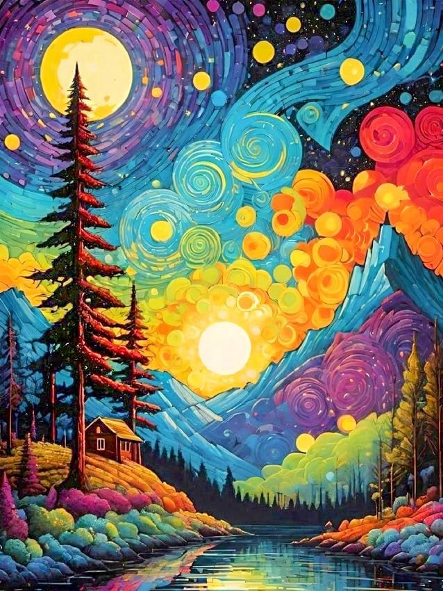 ijbnhd Van Gogh Starry Sky Diamond Art Kits for Adults 12x16in