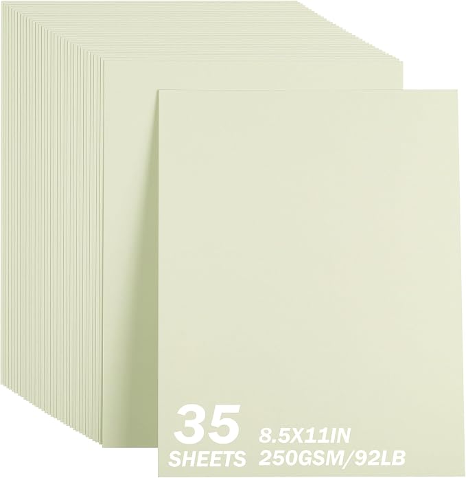 35 Sheets Dusty Almond Cardstock 8.5 x 11 Inch Boho Paper