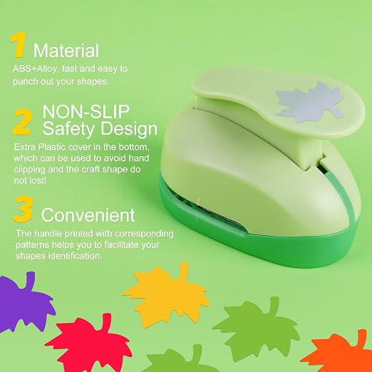 UCEC Maple Leaf Punch 1 Inch Hole Punch for Paper Crafting Scrapbooking