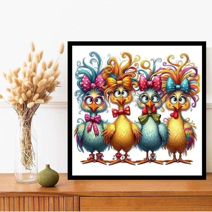 Benjenes Chicken Diamond Art Kits for Adults, Hen Diamond Painting Kits