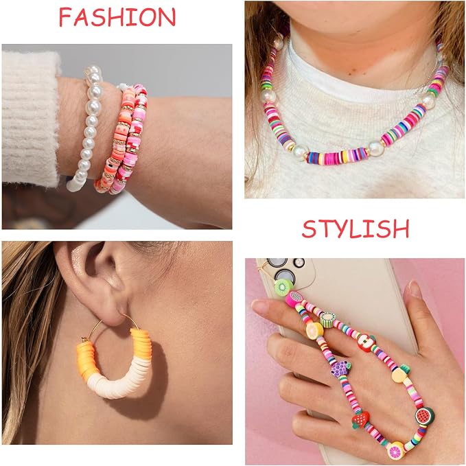 Redtwo 10000 Pcs Clay Beads Bracelet Making Kit | 3 Boxes 60 Colors Beads Set for Friendship Jewelry Making Kit with Charms, Crafts Gifts for Girls Ages 6-12 Kids