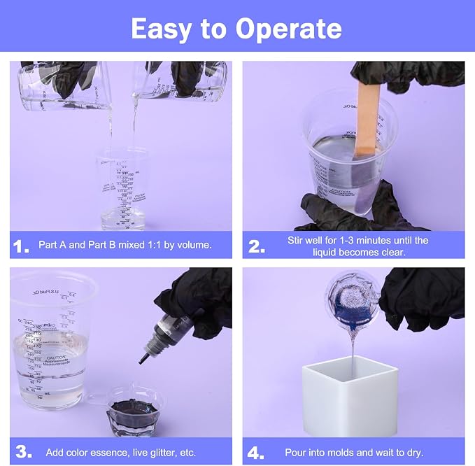 KISREL Epoxy Resin Kit 32OZ with Molds, Dried Flowers & Tools for Beginners | All-in-one starter set with molds,Crystal clear, bubble-free & easy 1:1 mix,Ideal for jewelry, coasters & DIY crafts