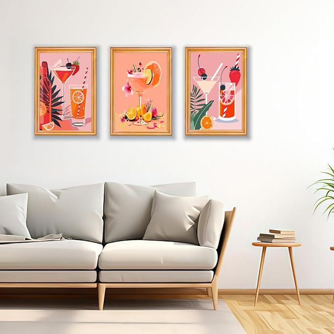 Mosaflare 6 Cocktail Pack Painting by Numbers Kit for Beginner 8X12 inch | Adult Paint by Number Kits on Canvas, DIY Acrylic Oil Easy Painting by Numbers for Home Wall Decor (Without Frame)