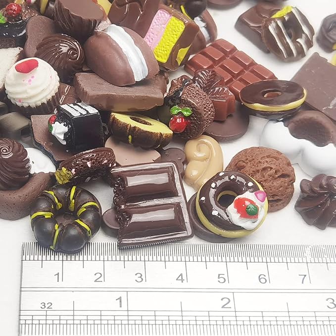 Chenkou Craft 50pcs Lots Mix Assorted Brown Craft DIY Flatbacks Resin Flat Back Buttons Scrapbooking (Brown)