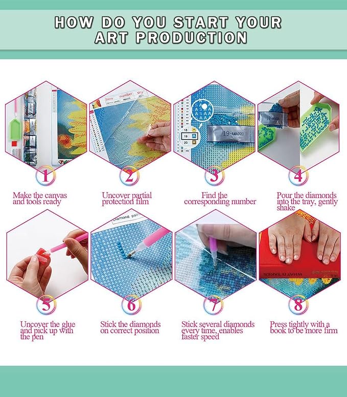 DOTSOPS 6 PcsCat Dog Diamond Painting Kits for Adults Art Painting Kit | Crafts DIY 5D Diamond Art Packs Kits,Round Full Drill for Adults,Beginner Home Wall Decoration Gift 11.8 x 15.7 Inches