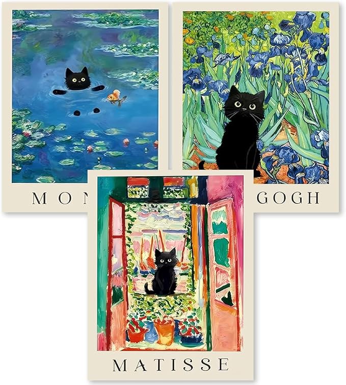3 Pack Black Cat Diamond Art Kits for Adults Diamond Painting Kit Beginner