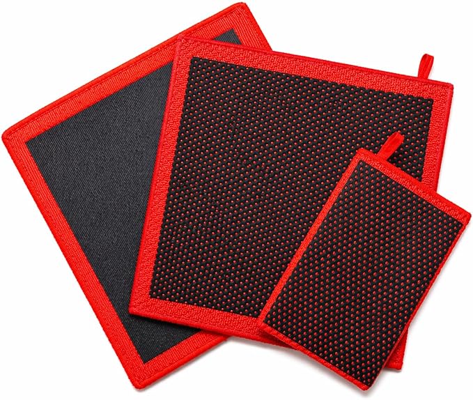 3-in-1 Clay Towel Kit for Car Detailing, 12" x 12" Clay Towels & Clay Mitt, Upgraded Rubber Polymer Coating, Synthetic Clay Bar Alternative, Remove Iron Dust, Bugs, Tree Sap & Contaminants