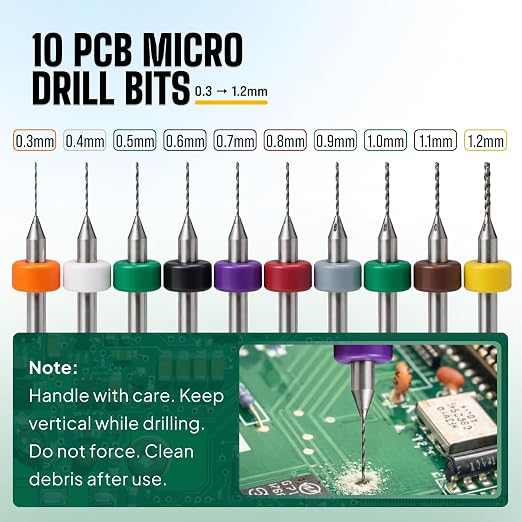 Micro Drill Bits Set with Pin Vise Hand Drill Manual, Jewelry Drill Kit