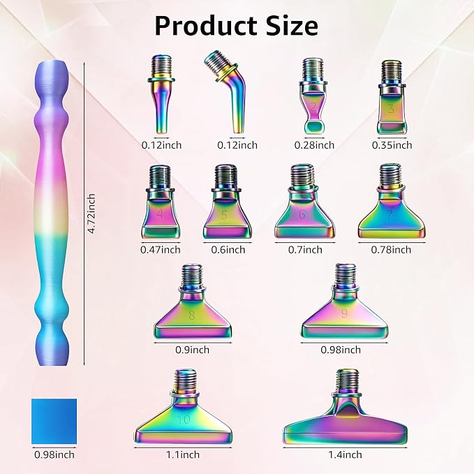 Diamond Art Pens, 21Pcs Diamond Painting Pen Kit,Painting Tools with Stainless Steel & Colored Threaded Metal Tips, Ergonomic Design Gem Art Kits for DIY Crafts