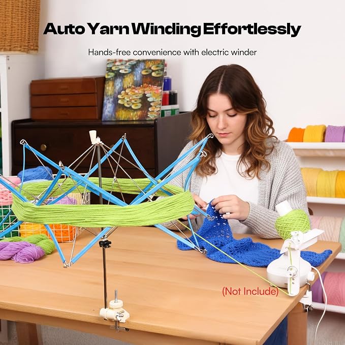 Caydo Yarn Swift Y1, Portable Metal Umbrella Holder for Knitting & Crochet